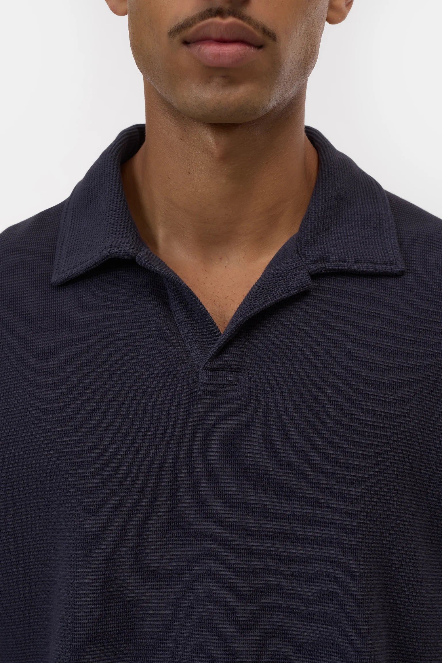 Cotton Polo Shirt - Dark Night - DUNE + SALT