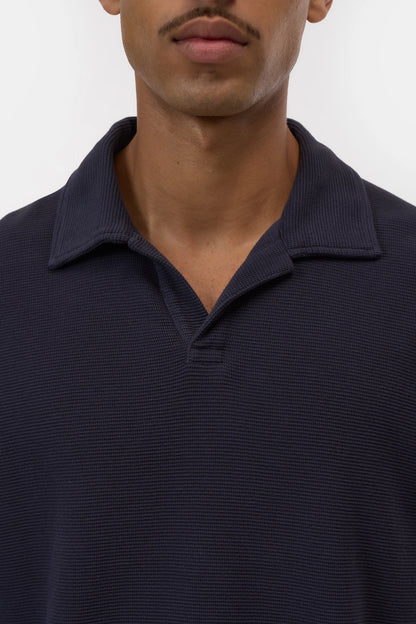 Cotton Polo Shirt - Dark Night - DUNE + SALT