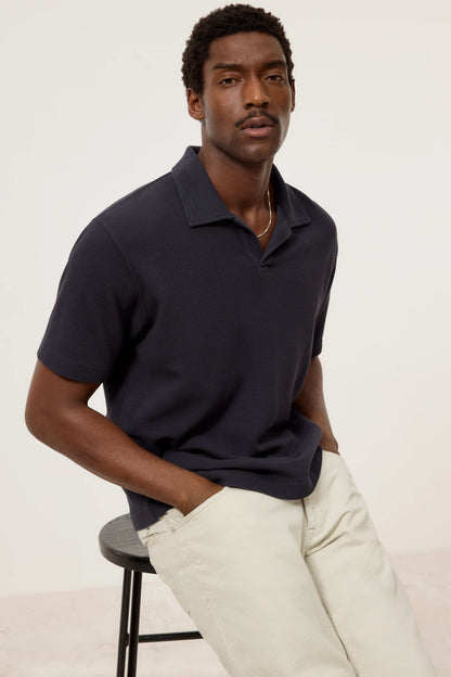 Cotton Polo Shirt - Dark Night - DUNE + SALT