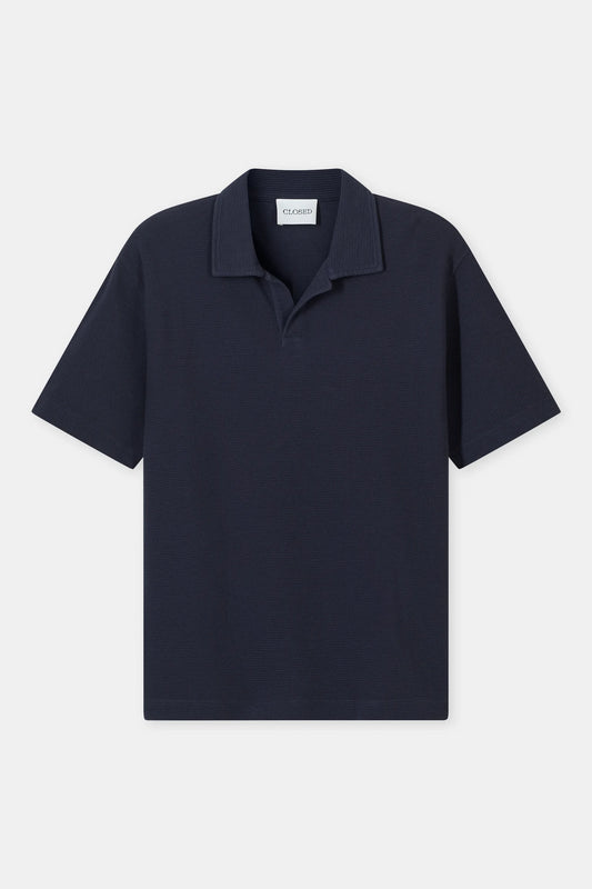 Cotton Polo Shirt - Dark Night - DUNE + SALT