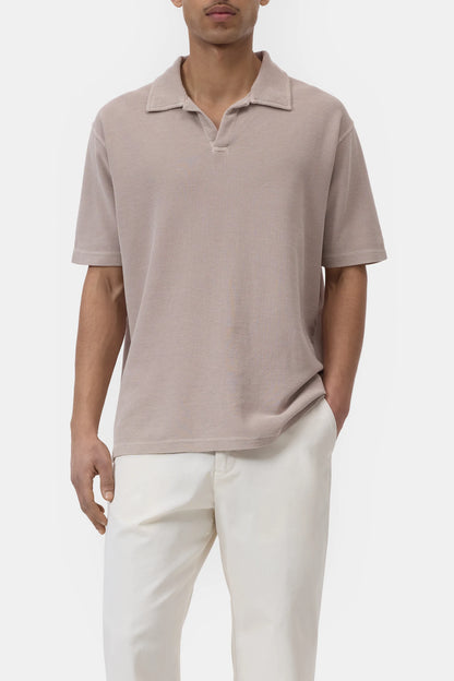 Cotton Polo Shirt - Clay Beige - DUNE + SALT