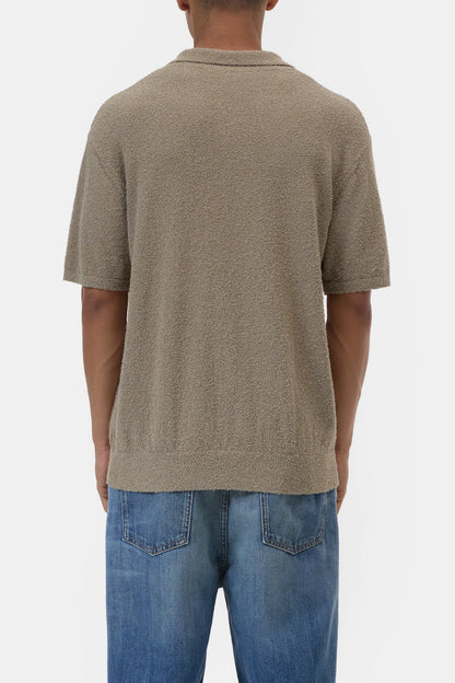 Cotton Knit Polo – Pebble Green
