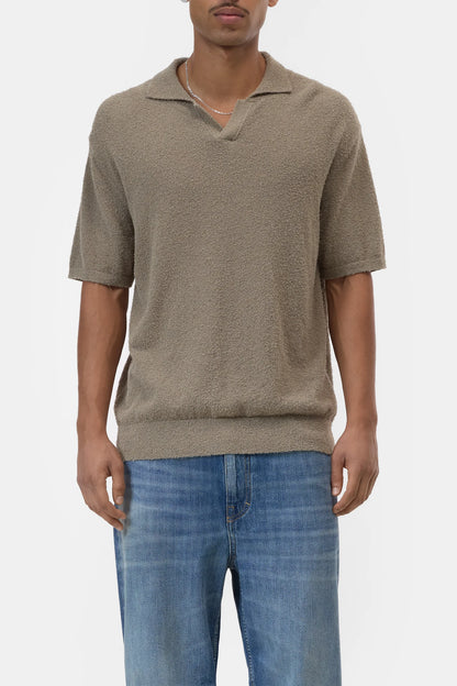 Cotton Knit Polo – Pebble Green