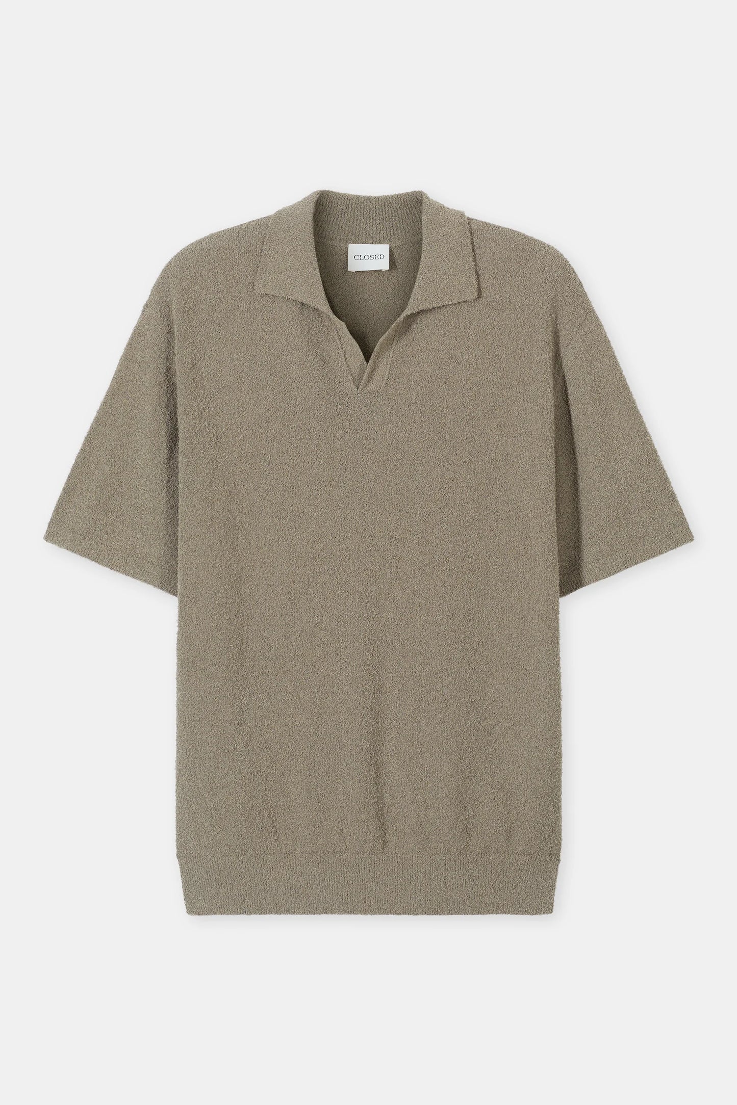 Cotton Knit Polo – Pebble Green