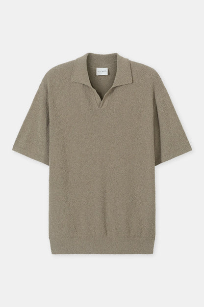 Cotton Knit Polo – Pebble Green