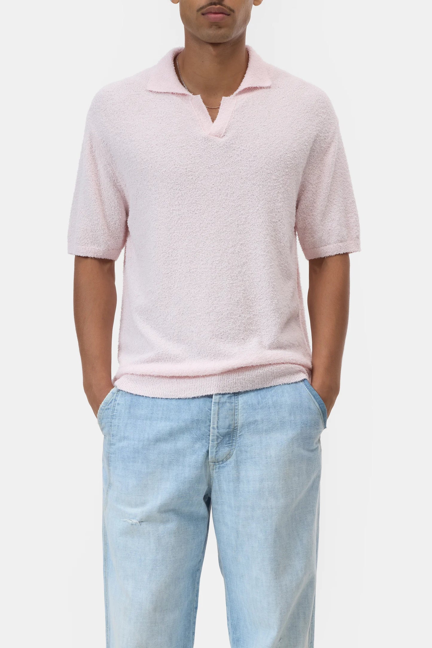 Cotton Knit Polo – Quartz Pink