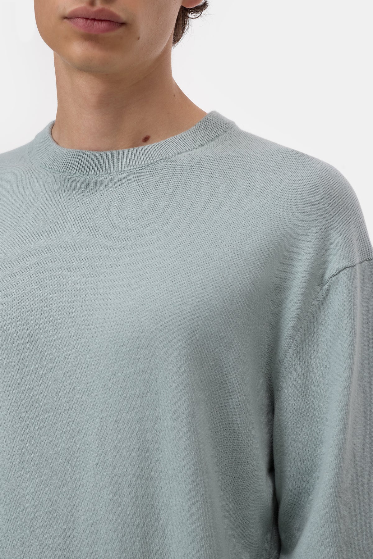 Closed Men's Fine-Knit Jumper — Drift Blue Dark Gray