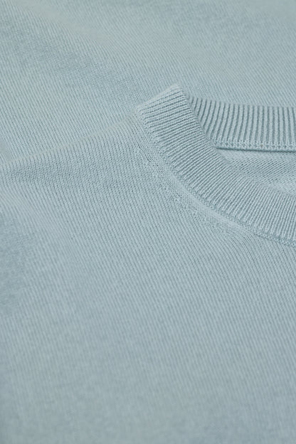 Closed Men's Fine-Knit Jumper — Drift Blue Dark Gray