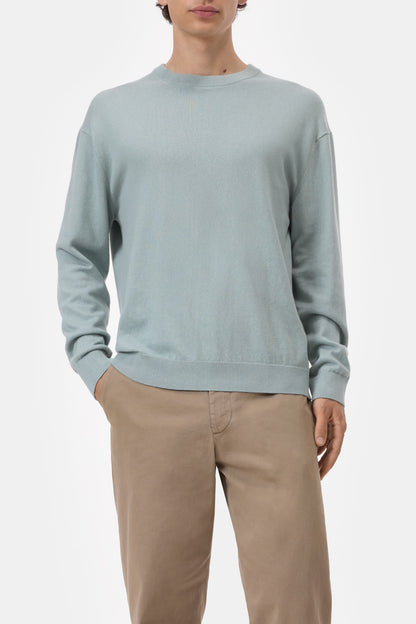 Closed Men's Fine-Knit Jumper — Drift Blue Dark Gray