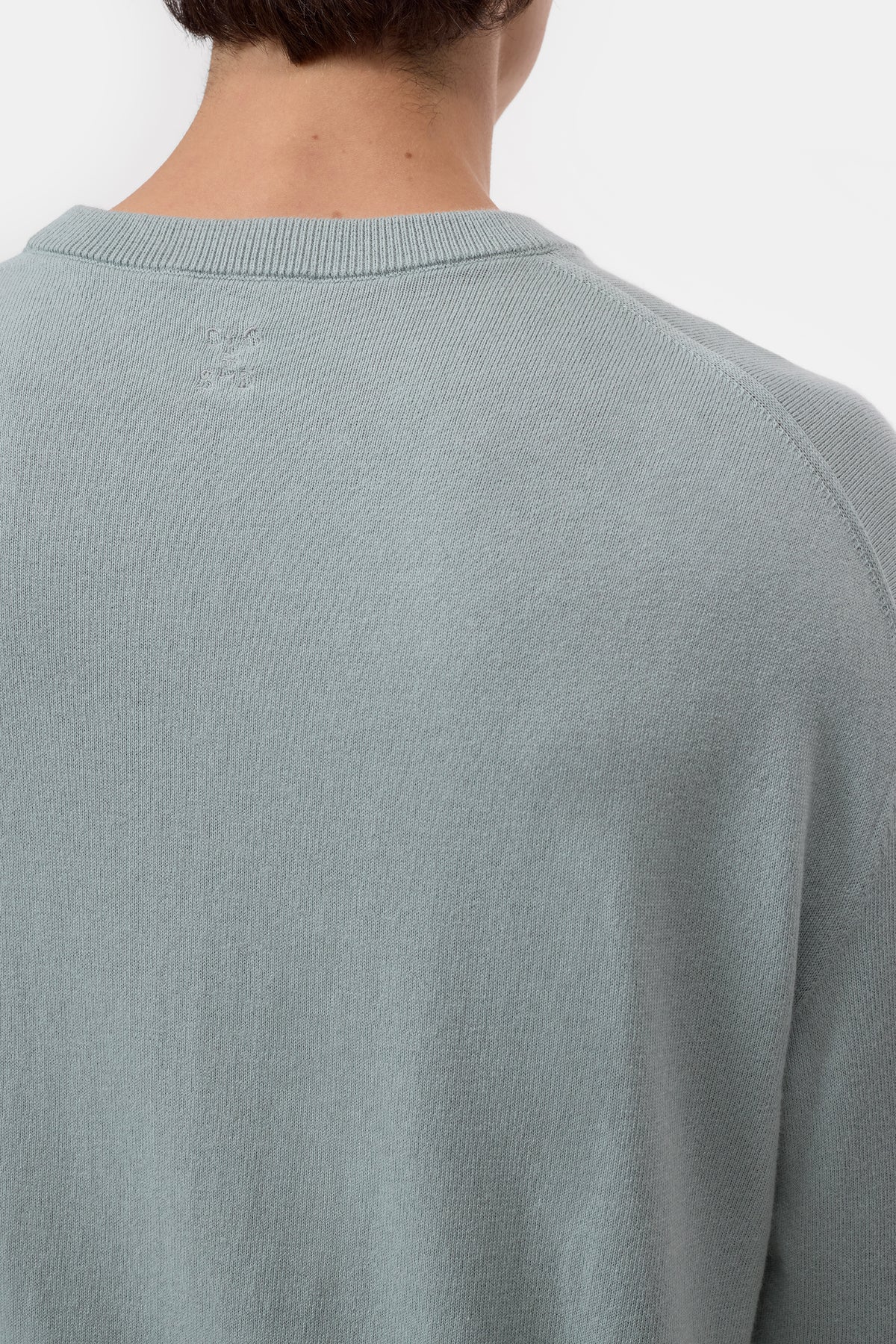 Closed Men's Fine-Knit Jumper — Drift Blue Dark Gray