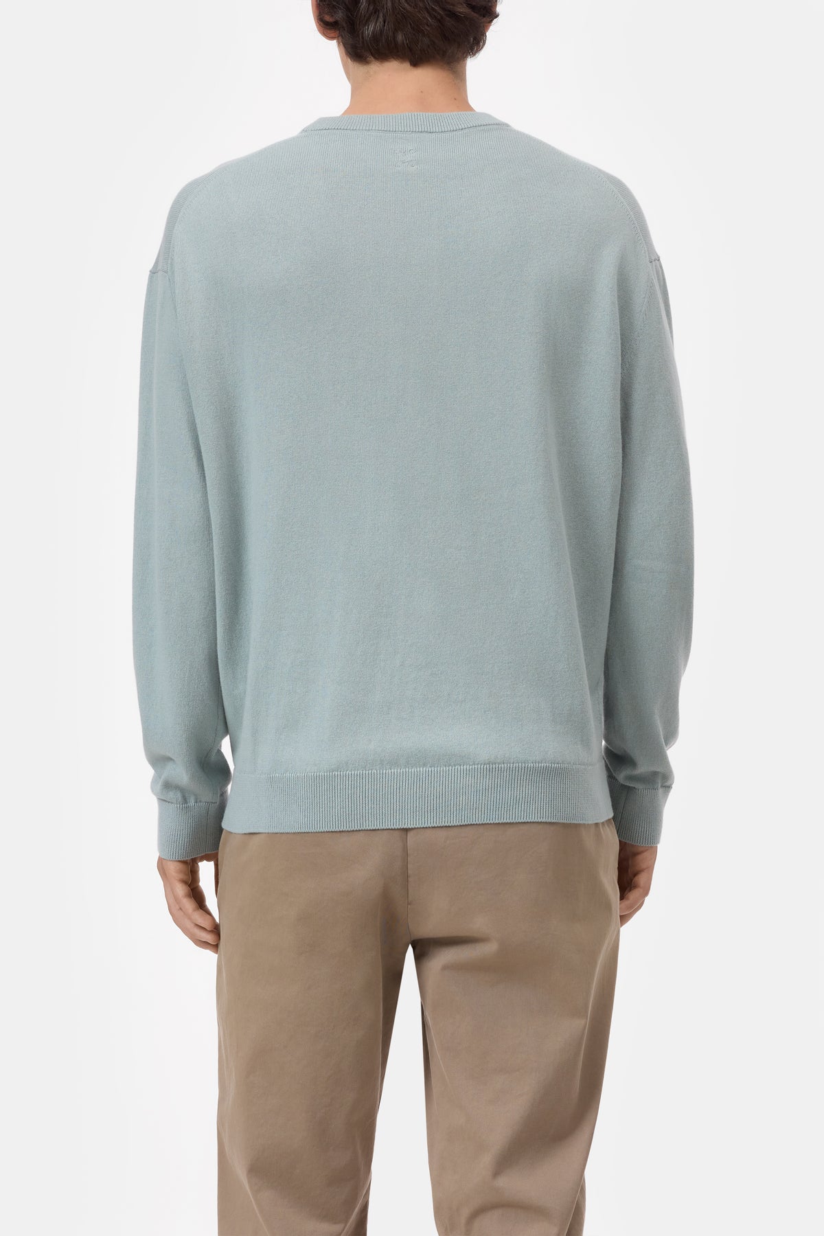 Closed Men's Fine-Knit Jumper — Drift Blue Dark Gray