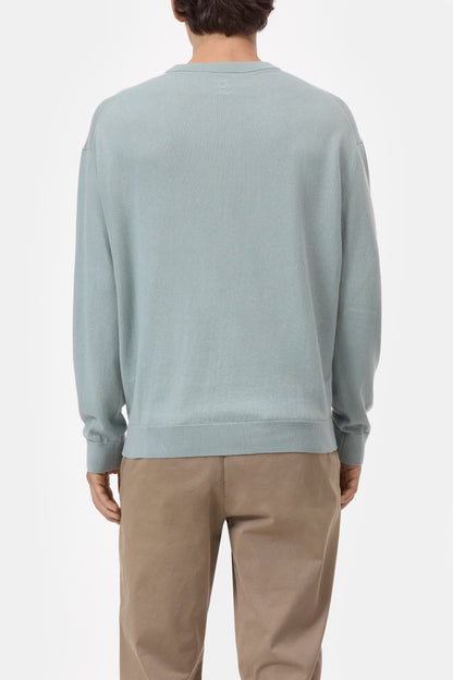 Closed Men's Fine-Knit Jumper — Drift Blue Dark Gray