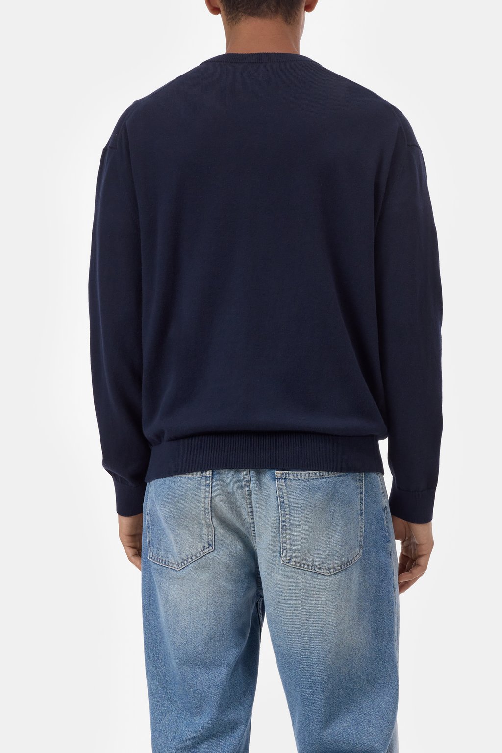 Closed Men's Fine-Knit Jumper — Dark Night Black