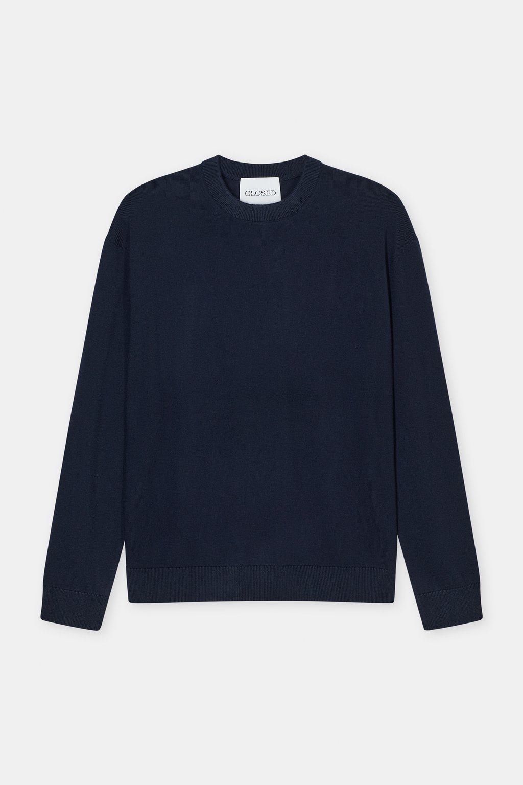 Closed Men's Fine-Knit Jumper — Dark Night Black