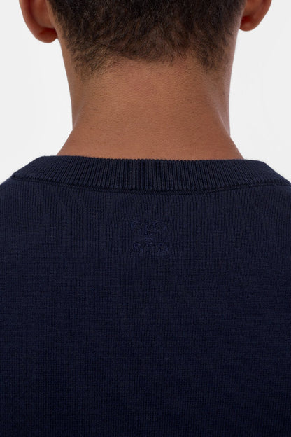 Closed Men's Fine-Knit Jumper — Dark Night Black