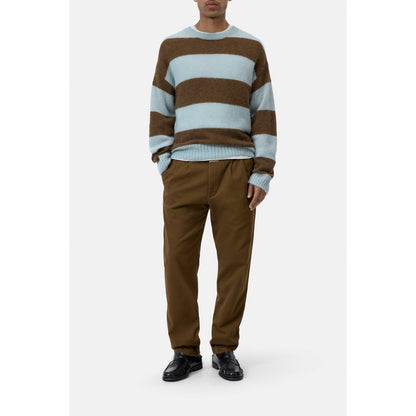Men's striped crewneck knit sweater by Closed Men's in Drift Blue, featuring a cozy knit fabric and classic striped pattern.