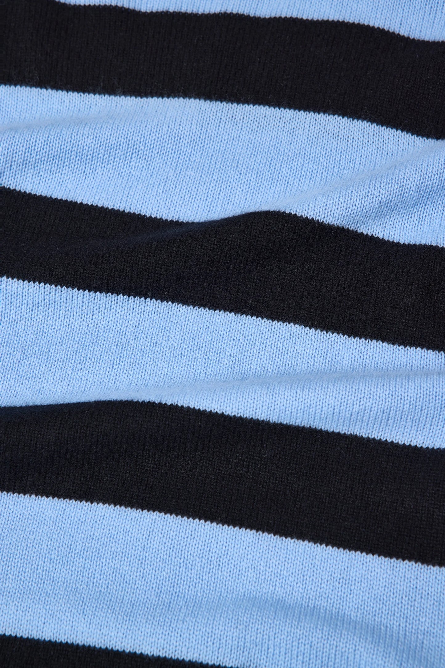 Cashmere Striped Jumper - Sky Blue/Black Stripe - DUNE + SALT