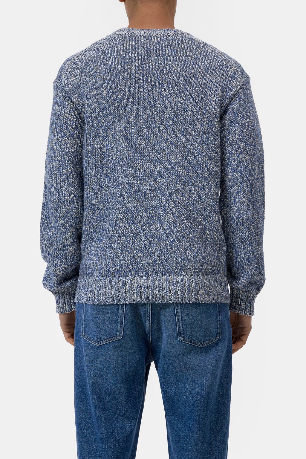 Closed Men's Mouliné Crewneck Sweater - Harbour Blue Slate Gray