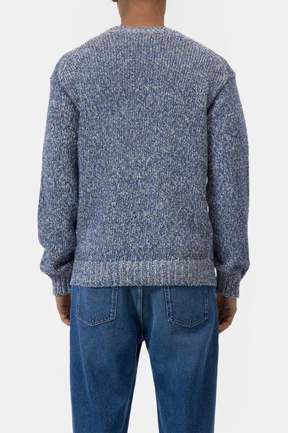Closed Men's Mouliné Crewneck Sweater - Harbour Blue Slate Gray