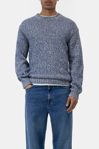 Closed Men's Mouliné Crewneck Sweater - Harbour Blue Slate Gray