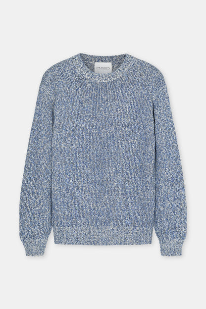 Closed Men's Mouliné Crewneck Sweater - Harbour Blue Light Slate Gray