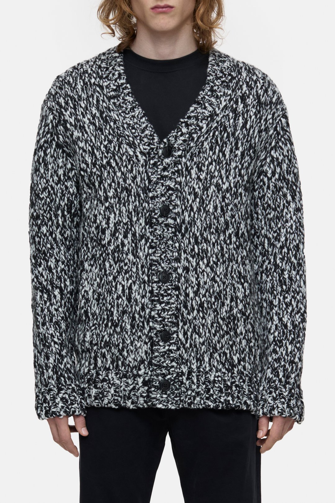Wool Blend Cardigan - Black Marl - DUNE + SALT