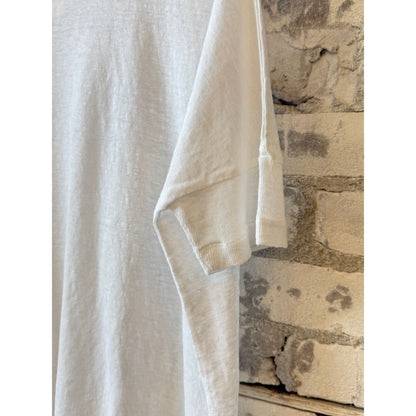 Hemp Jersey Oversized SS Crew - White - DUNE + SALT