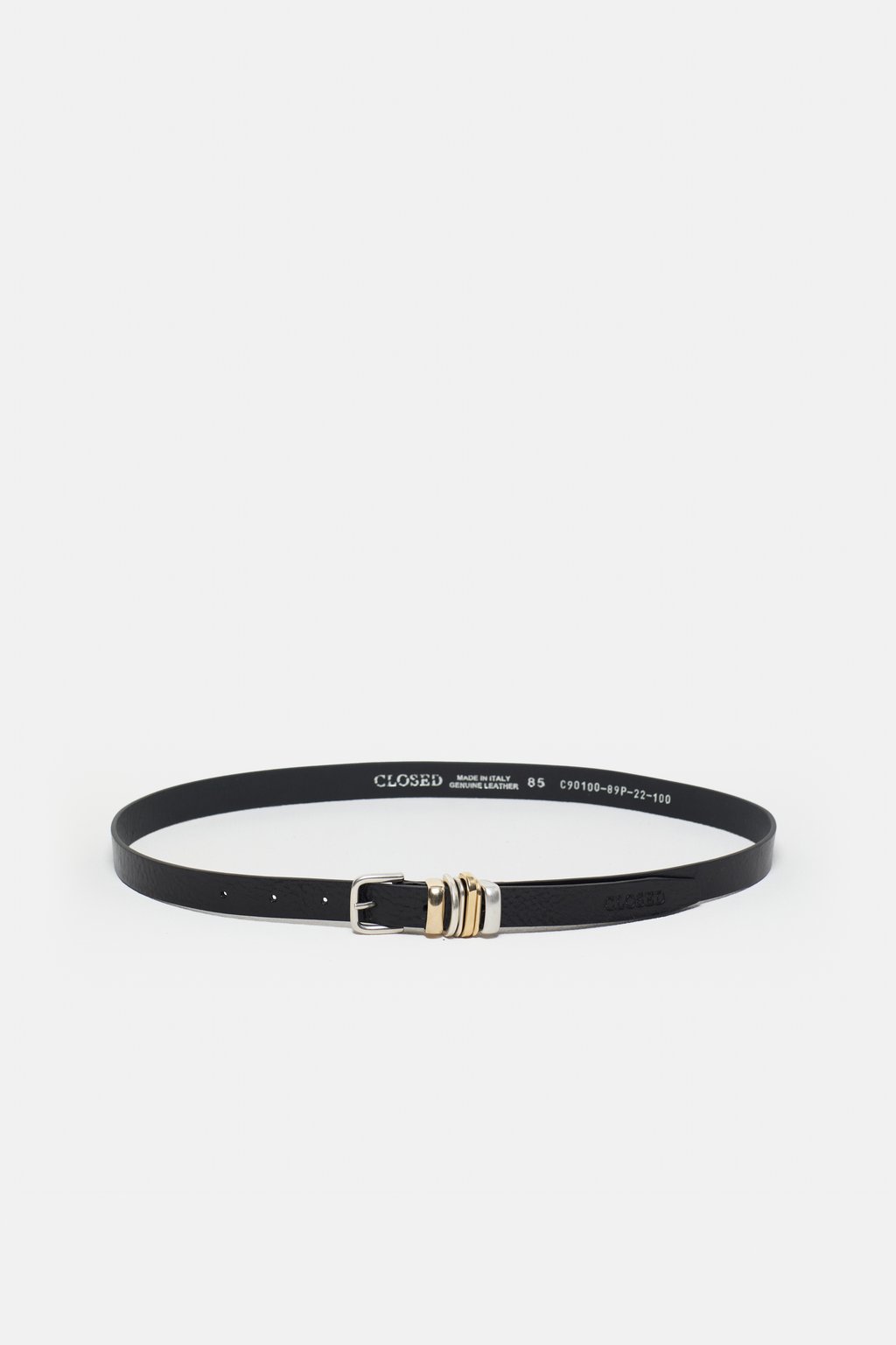 Metal Buckle Leather Belt - Black - DUNE + SALT