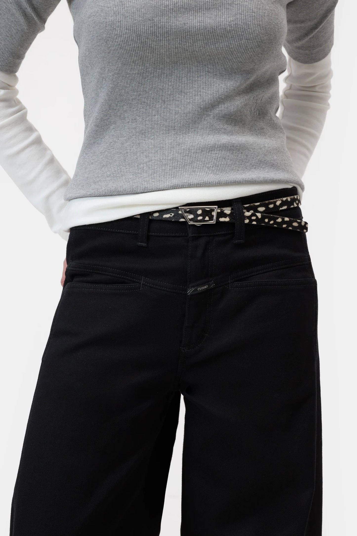 Cowhide Belt - Black/Cream - DUNE + SALT