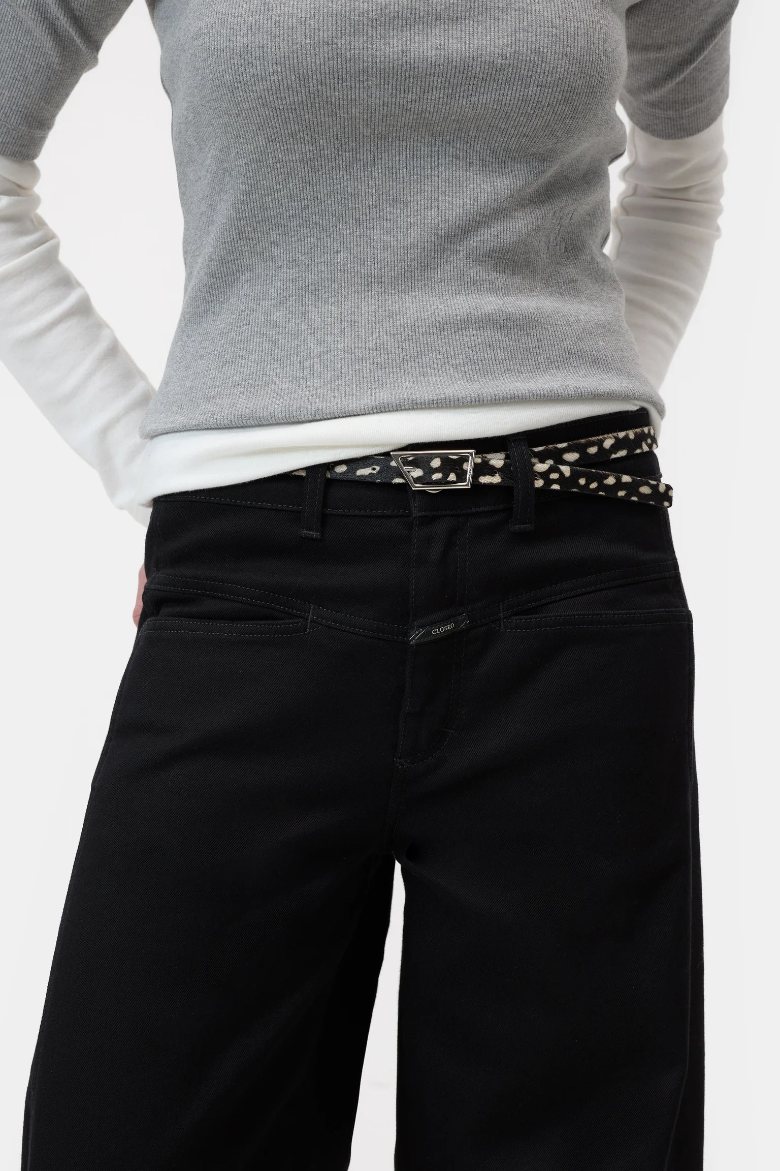 Cowhide Belt - Black/Cream - DUNE + SALT