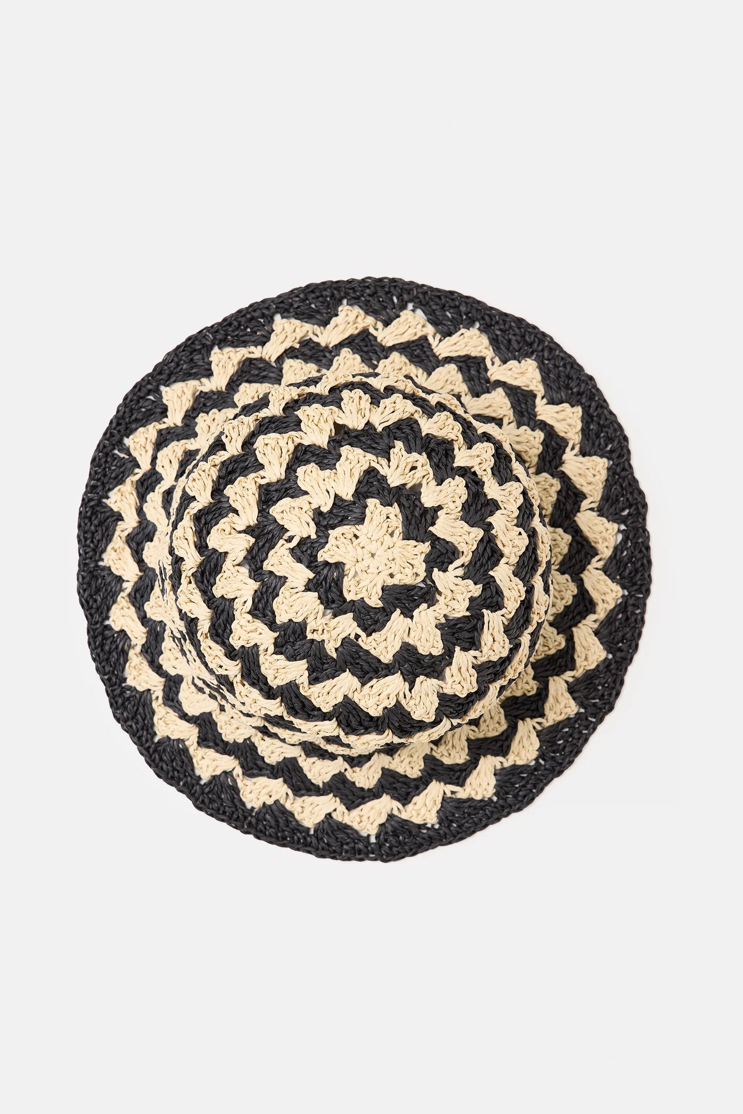 Closed Women's Paper Braid Sun Hat – Black White Smoke