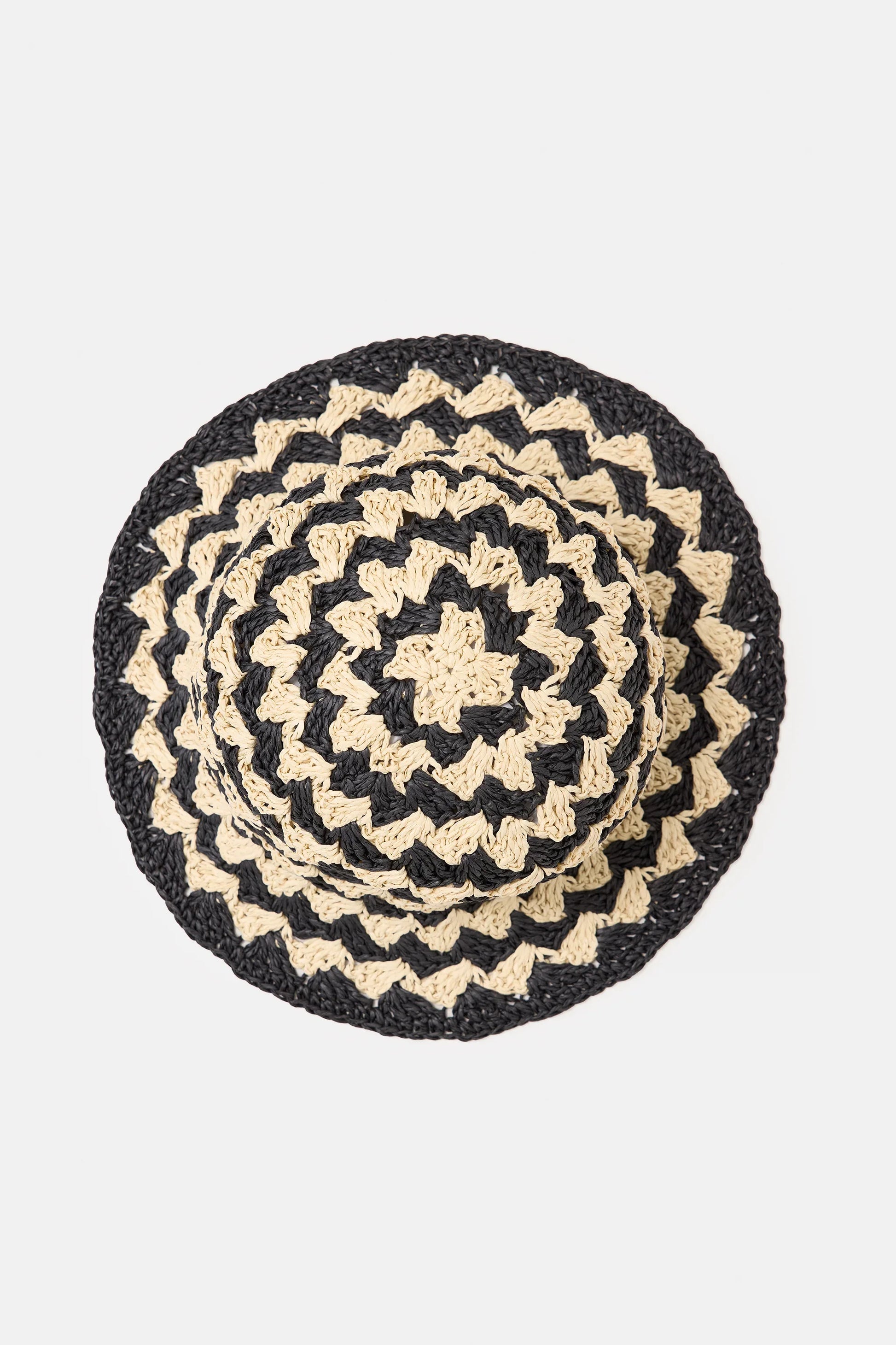 Closed Women's Paper Braid Sun Hat – Black White Smoke