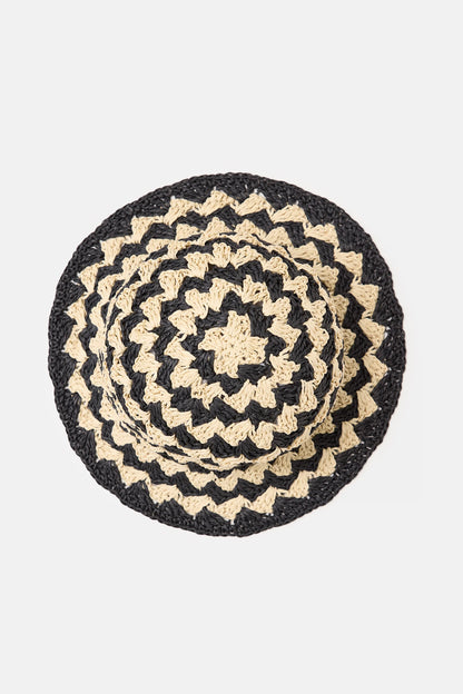 Closed Women's Paper Braid Sun Hat – Black White Smoke