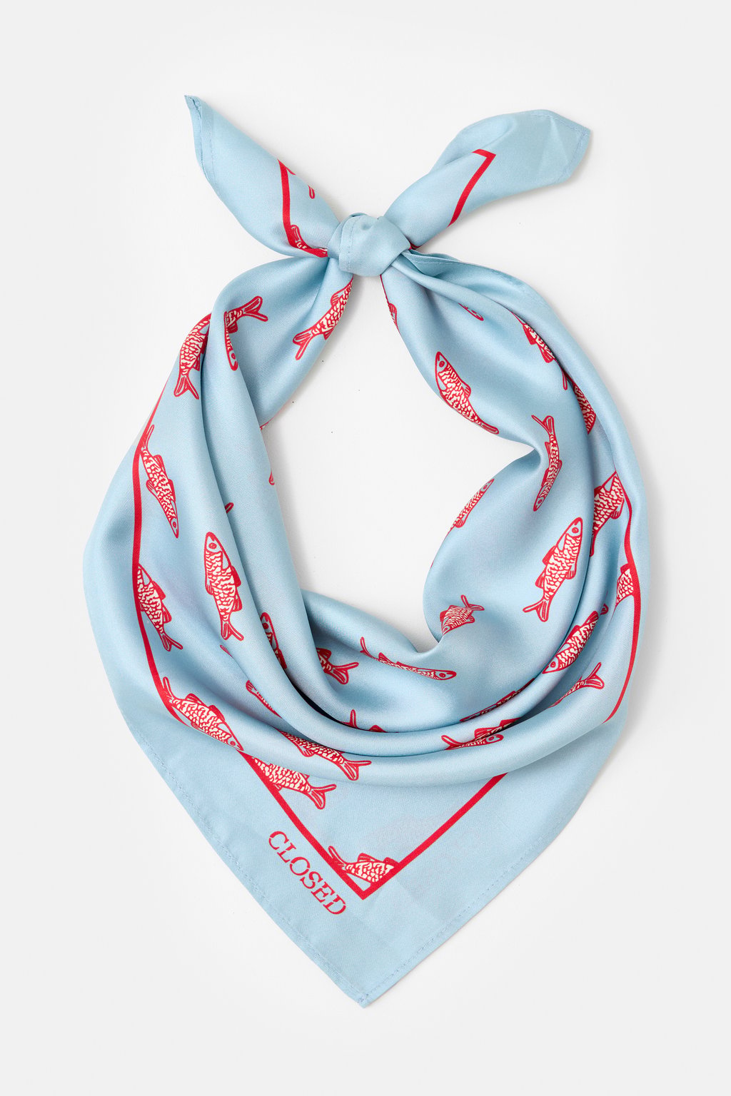 Closed Women's Silk Print Scarf – Dove Blue