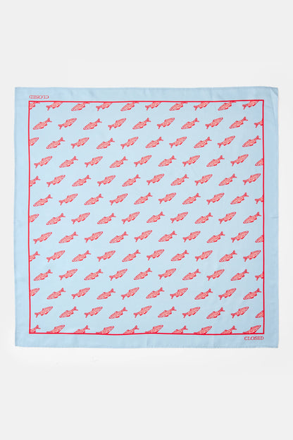 Closed Women's Silk Print Scarf – Dove Blue Light Gray
