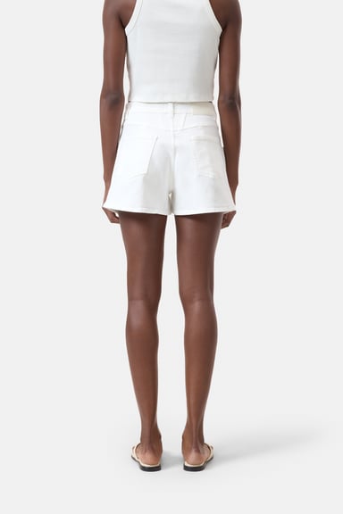 Jocy-X Denim Shorts - White - DUNE + SALT