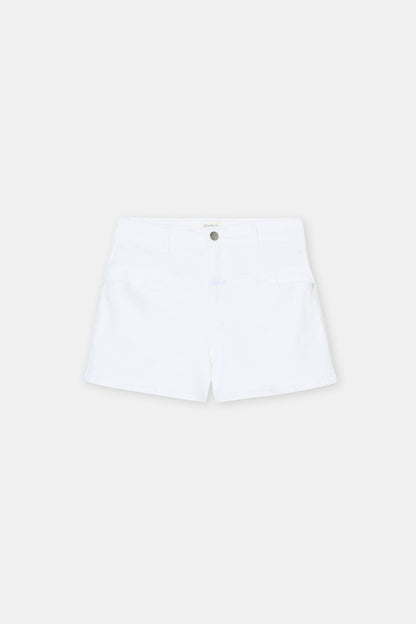 Jocy-X Denim Shorts - White - DUNE + SALT
