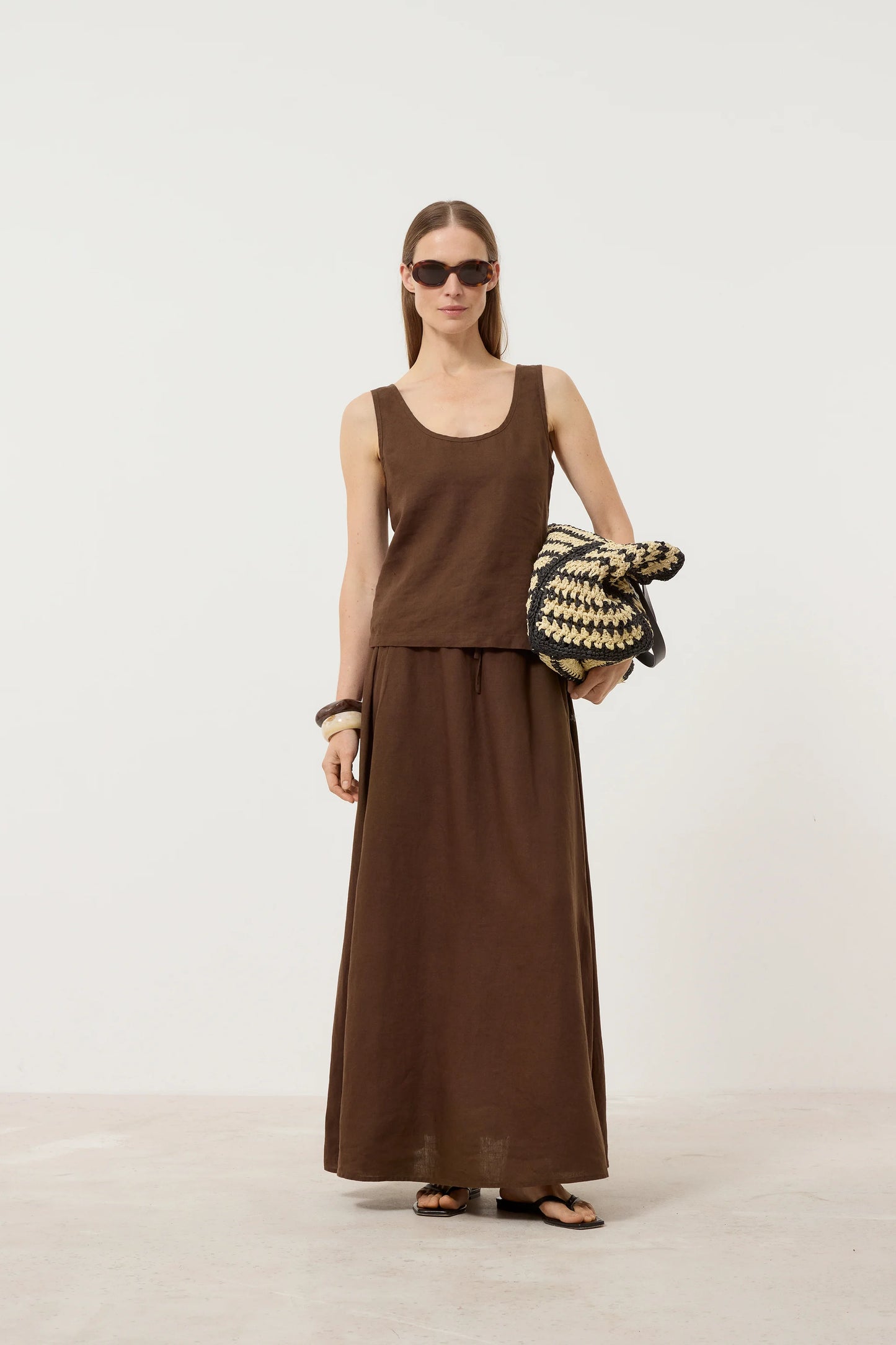 Closed Women's Linen Maxi Skirt – Maple Brown Lavender