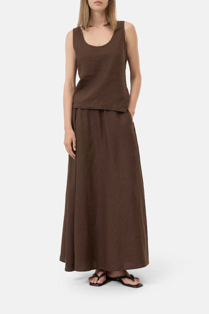 Closed Women's Linen Maxi Skirt – Maple Brown Dark Slate Gray