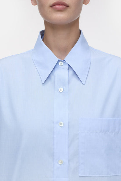 Cotton Shirt Blouse - Lazio Blue - DUNE + SALT