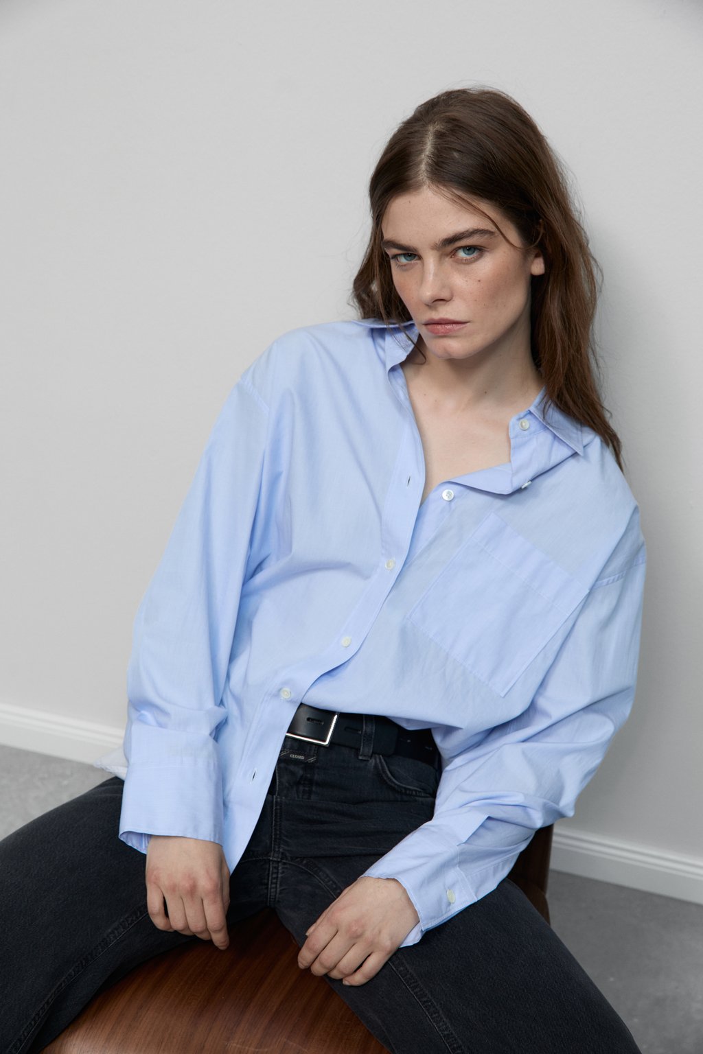 Cotton Shirt Blouse - Lazio Blue - DUNE + SALT