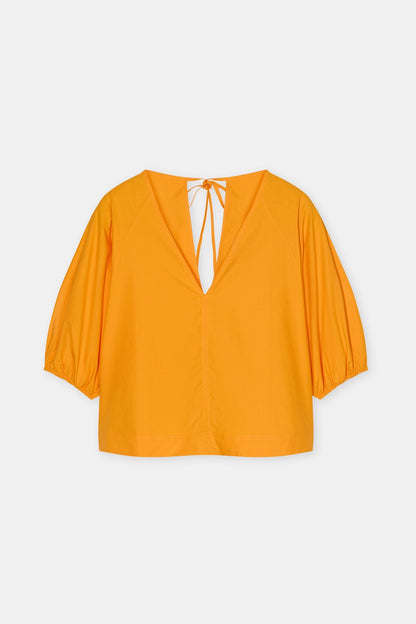 Closed Women's V-Neck Poplin Blouse – Spice Orange Dark Orange