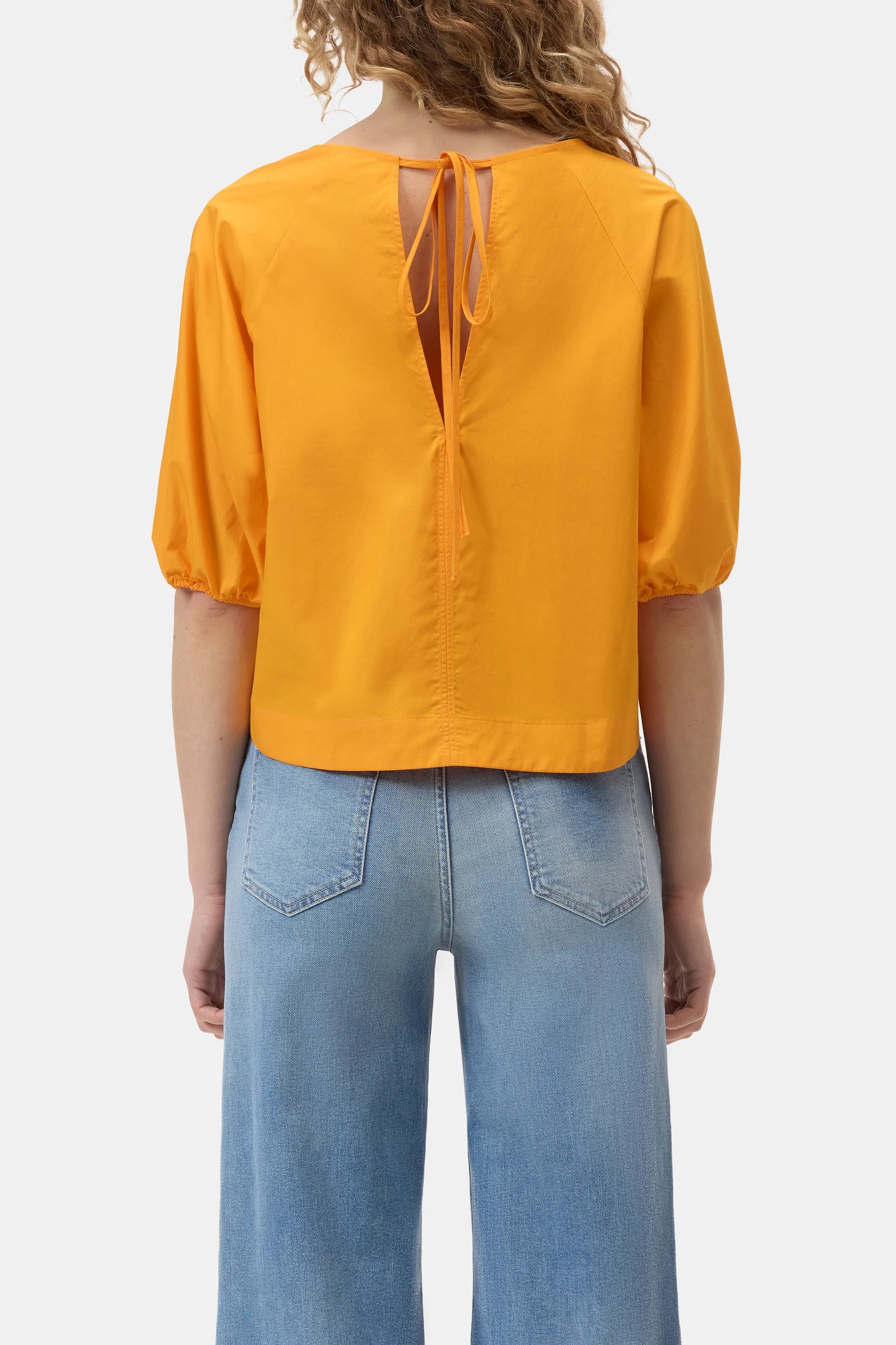 Closed Women's V-Neck Poplin Blouse – Spice Orange Goldenrod