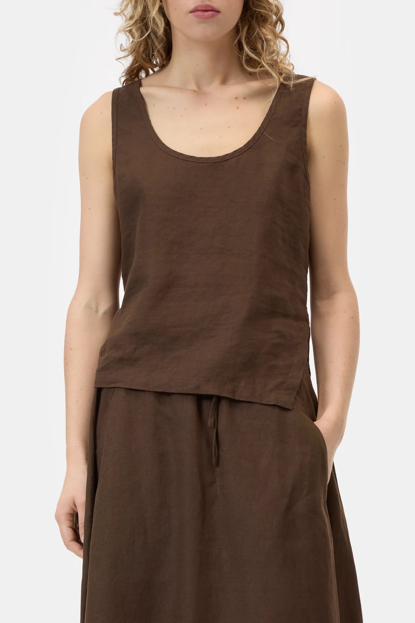 Closed Women's Tank Top – Maple Brown Dark Slate Gray
