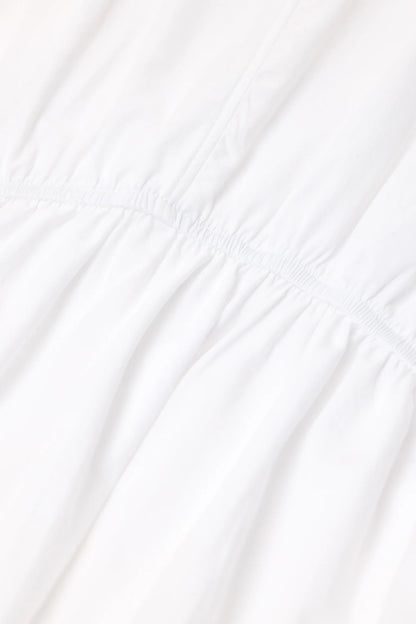 Gathered Cotton Shirt - White - DUNE + SALT