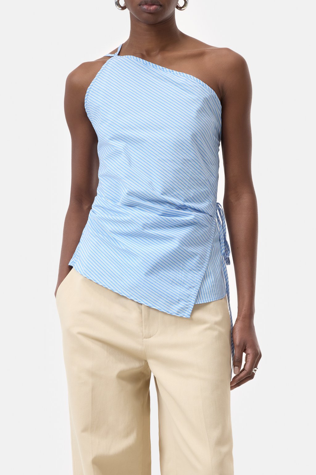 Cotton Poplin Wrap Top - Cornflower Blue - DUNE + SALT