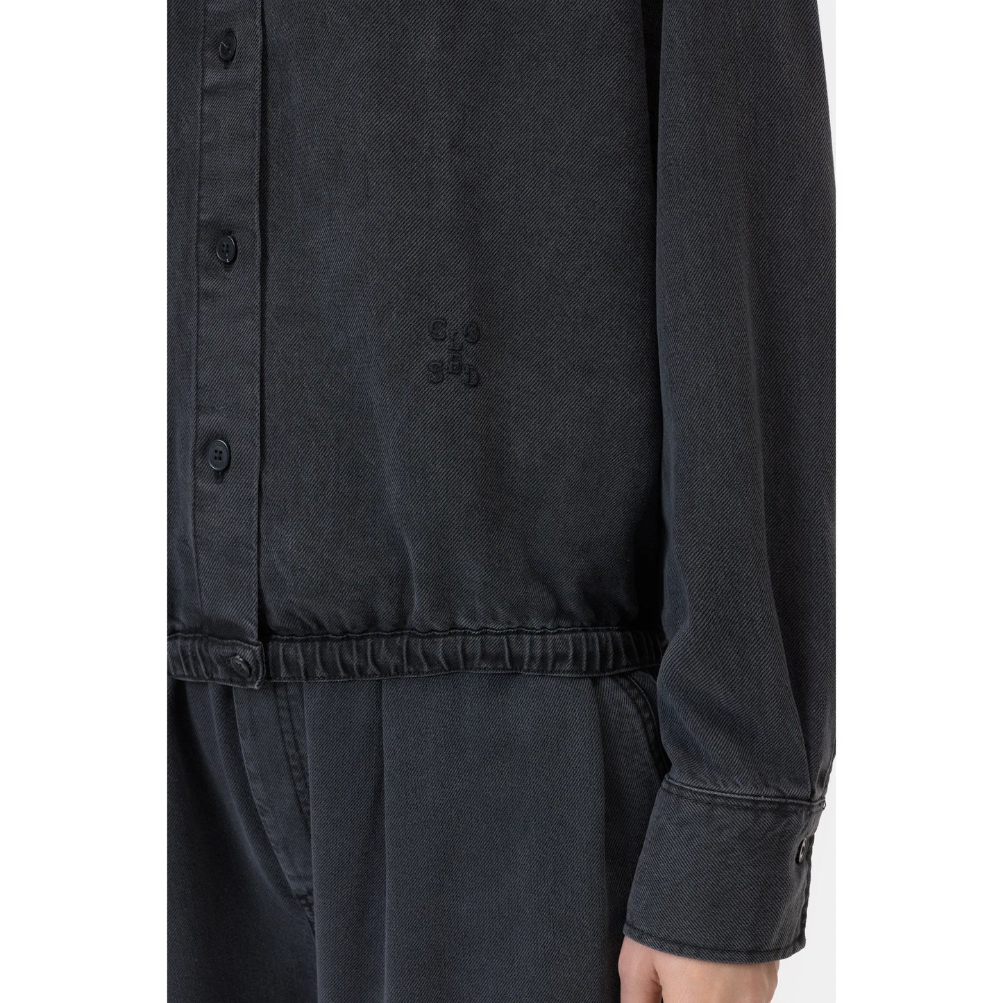 Hooded Lyocell Button-Down - Black - DUNE + SALT