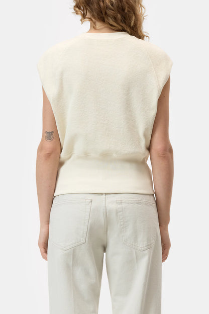 Closed Women's Waisted Crewneck Top – Witherit Beige Light Gray