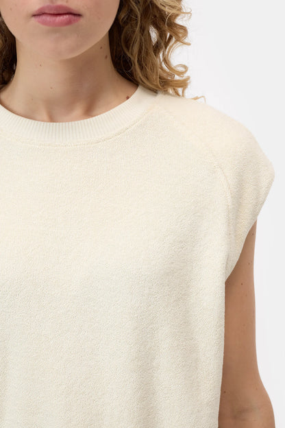 Closed Women's Waisted Crewneck Top – Witherit Beige Antique White