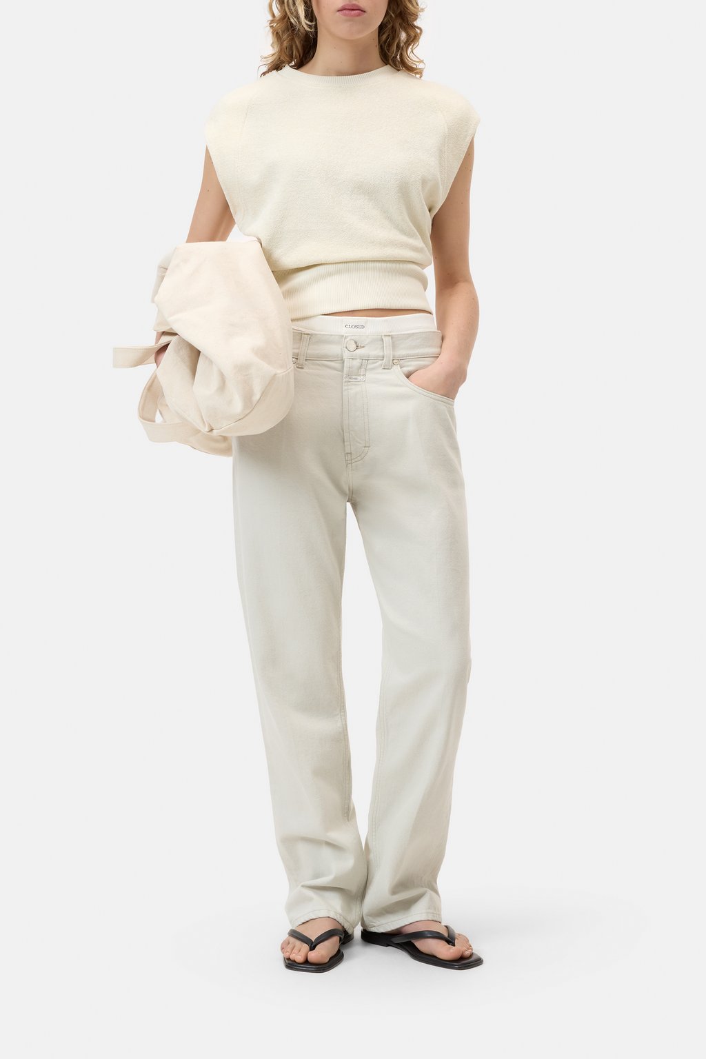 Closed Women's Waisted Crewneck Top – Witherit Beige